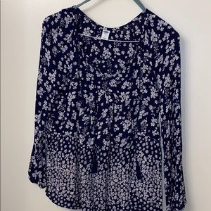 Floral navy blouse